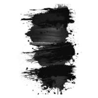 Dynamic black paint smear with splatter on transparent background - stock .. png