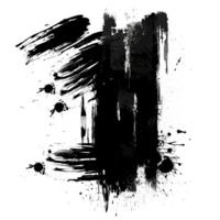 dinámica negro pintar frotis con salpicar en transparente antecedentes - valores .. png