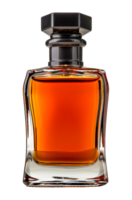 Luxury perfume bottle in vibrant amber color, cut out - stock .. png