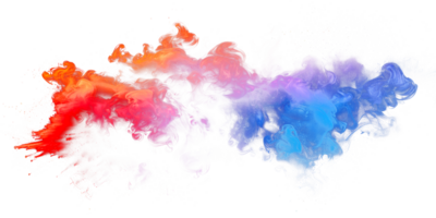 Colorful smoke clouds in blue and pink hues, cut out - stock .. png