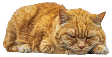 A cat is laying down - stock .. png