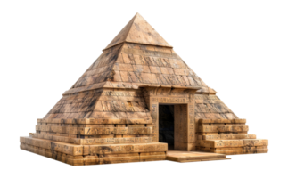 Intricately detailed Egyptian pyramid model, cut out - stock .. png