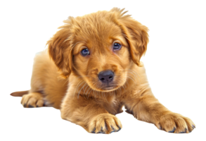A small brown puppy is laying - stock .. png