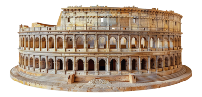 Miniature Colosseum model with intricate details, cut out - stock .. png