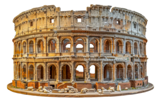 Miniature Colosseum model with intricate details, cut out - stock .. png