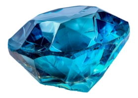 Large raw blue crystal block, cut out - stock .. png