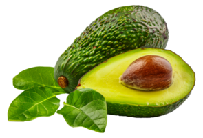 een groen avocado met een bruin zaad in de midden- - voorraad .. png