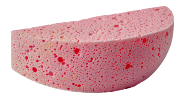 Cut pink foam sponge with a smooth edge png