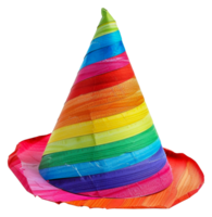 un' arcobaleno cappello con un' cono forma - azione .. png