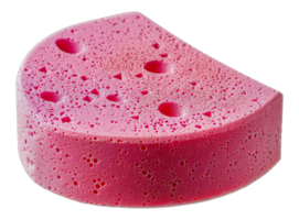 Cut pink foam sponge with a smooth edge png