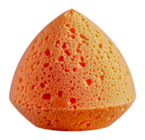 Orange cleaning sponge cut in a semicircle png