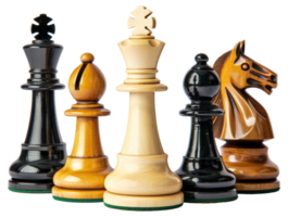 un' gruppo di scacchi pezzi, Compreso un' re, un' cavaliere, un' vescovo, un' torre - azione .. png