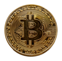 Gold Bitcoin, cut out - stock .. png