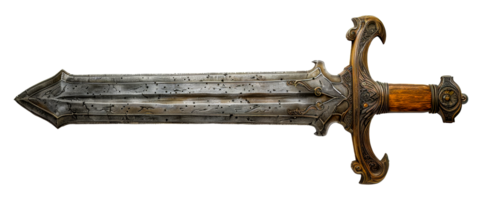 Ornate medieval sword with hilt, cut out - stock .. png