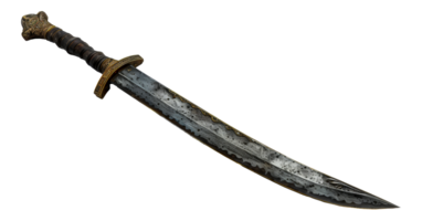 ornato medievale spada con elsa, tagliare su - azione .. png