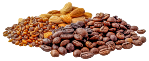 A pile of nuts and coffee beans - stock .. png