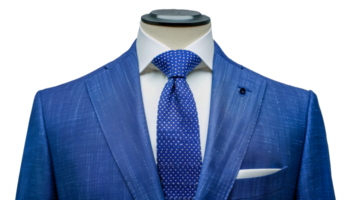 A man is wearing a blue suit and tie - stock .. png