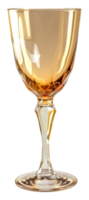 A glass with a yellow rim and a clear stem - stock .. png