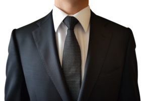 un' uomo nel un' completo da uomo e cravatta con un' nero cravatta - azione .. png