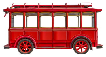 A red trolley bus - stock .. png