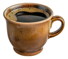 A cup of coffee is sitting - stock .. png