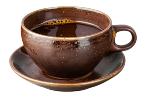 A cup of coffee sits on a saucer - stock .. png