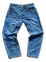 Classic blue denim jeans on transparent background - stock .. png