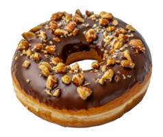 une Chocolat Donut avec des noisettes sur Haut - Stock .. png