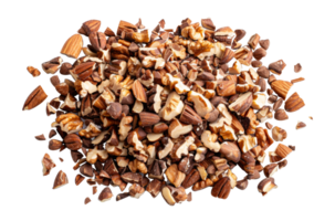 Pile of chopped mixed nuts, cut out - stock .. png