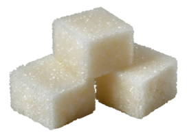 Three white sugar cubes - stock .. png