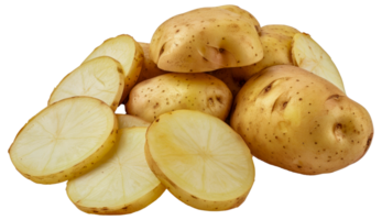 A pile of cut up potatoes - stock .. png