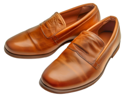 två brun loafers med en brun läder enda - stock .. png