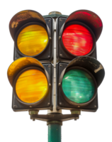 Yellow traffic light ready signal, cut out - stock .. png