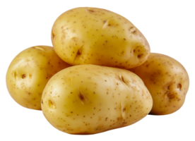 Four large potatoes are piled on top of each other - stock .. png