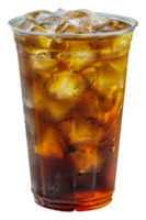 A cup of iced coffee with ice cubes in it - stock .. png