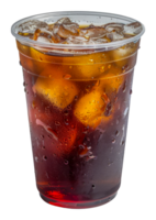 A cup of iced coffee with ice cubes in it - stock .. png