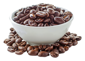 A bowl of coffee beans is spread out - stock .. png