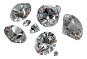 Elegant collection of cut precious gems, cut out - stock .. png