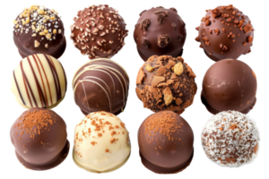 sortido gourmet chocolate trufas, cortar Fora - estoque .. png