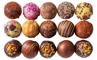 sortido gourmet chocolate trufas, cortar Fora - estoque .. png