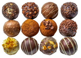 sortido gourmet chocolate trufas, cortar Fora - estoque .. png