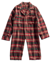 A plaid pajama set with a button down collar - stock .. png