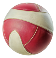 A red and white sports ball with a white stripe - stock .. png