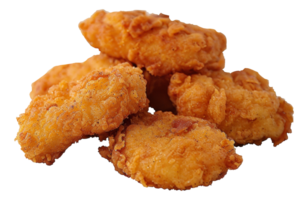 A plate of fried chicken pieces - stock .. png