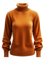 Cozy oversized mustard wool sweater on transparent background - stock .. png
