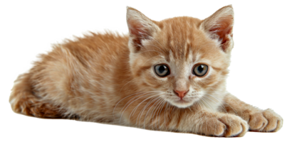 A small orange kitten is laying - stock .. png