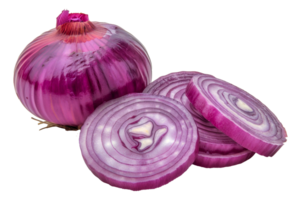 A large onion is cut into slices and placed - stock .. png