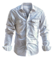 un' bianca camicia con un' tasca su il sinistra lato - azione .. png