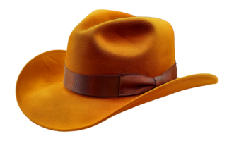 Orange classic felt cowboy hat, cut out - stock .. png