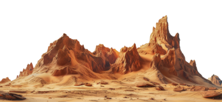 Dramatic desert mountain range, cut out - stock .. png